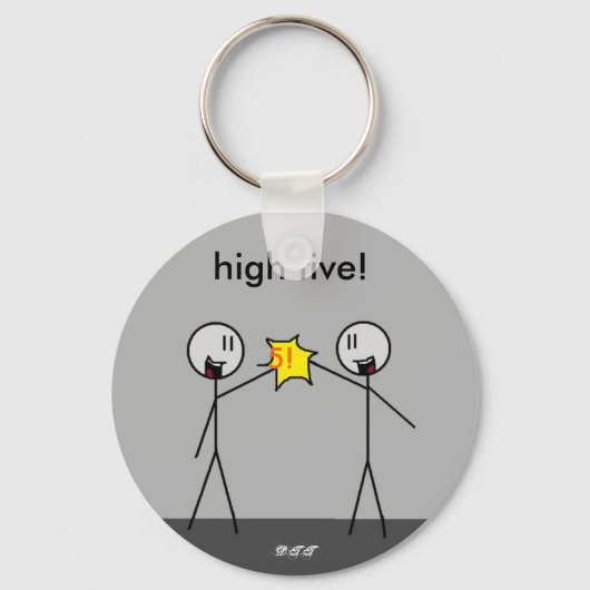 grote stok high5, 5!, high vijf!, -DTT Sleutelhanger (Voorkant)