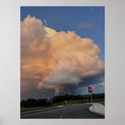 Grote Stormen wolk over weg Poster (Voorkant)