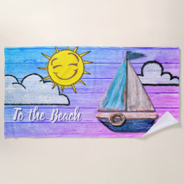 Grote strandlaken Naar het strand Psychedelic