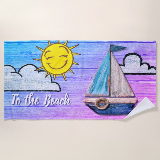 Grote strandlaken Naar het strand Psychedelic (Voorkant)