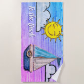 Grote strandlaken Naar het strand Psychedelic (Voorkant)