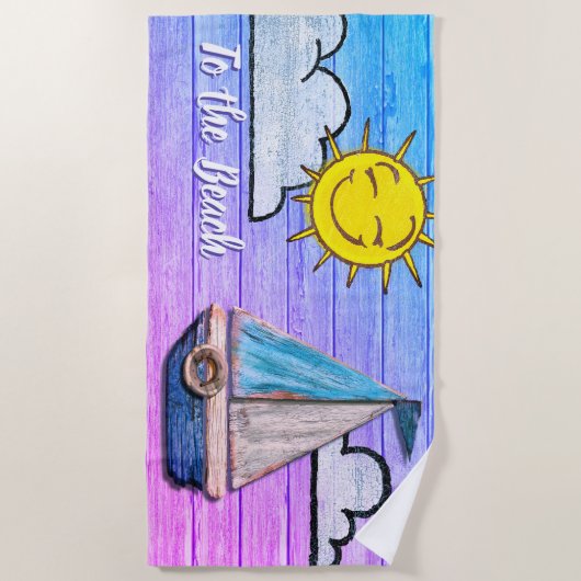 Grote strandlaken Naar het strand Psychedelic (Voorkant)