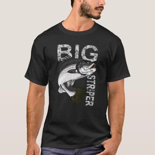 Grote Streepjes Apparel Cape Cod Vissen Gestreepte T-shirt (Voorkant)