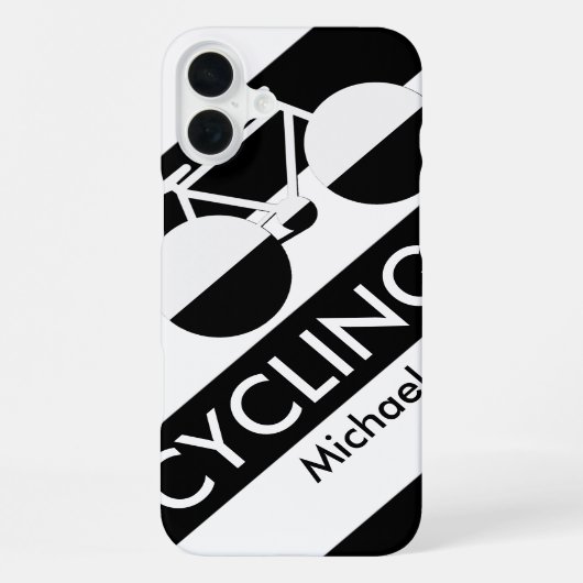grote strepen & grafisch-fiets iPhone hoesje (Achterkant)