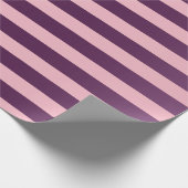 Grote strepen roze Paars Violet Roze Cadeaupapier (Hoek)