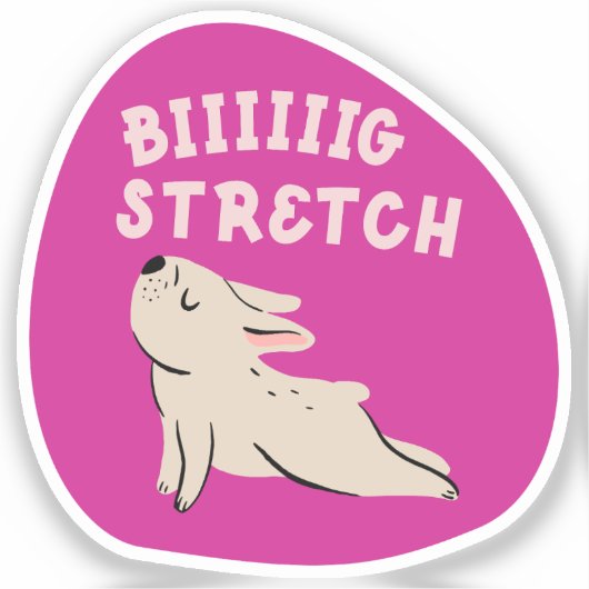 Grote stretch schattig geïllustreerd Frans bulldog Sticker (Voorkant)