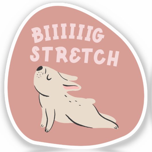 Grote stretch schattige geïllustreerde Franse bull Sticker (Voorkant)