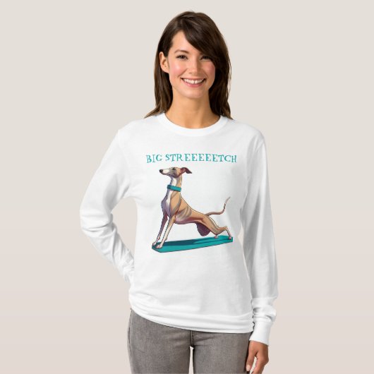 Grote stretch Whippet T-shirt (Voorkant volledig)