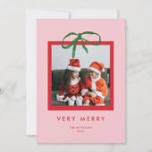 Grote strik feestdagenkaart (Voorkant)