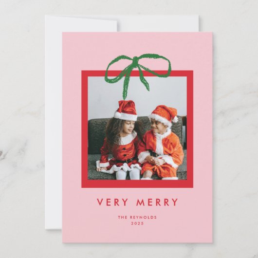 Grote strik feestdagenkaart (Voorkant)