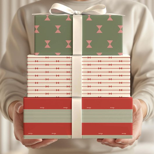Grote strik van gestreepte lint inpakpapier vel