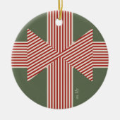 Grote strik van gestreepte lint keramisch ornament (Voorkant)