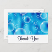 Grote stuiterende blauwe bubbels dank je briefkaart (Voorkant / Achterkant)