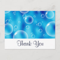Grote stuiterende blauwe bubbels dank je