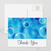 Grote stuiterende blauwe bubbels dank je wel briefkaart (Voorkant / Achterkant)