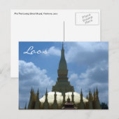 grote stupa lao briefkaart (Voorkant / Achterkant)
