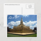 grote stupa laos briefkaart (Voorkant / Achterkant)