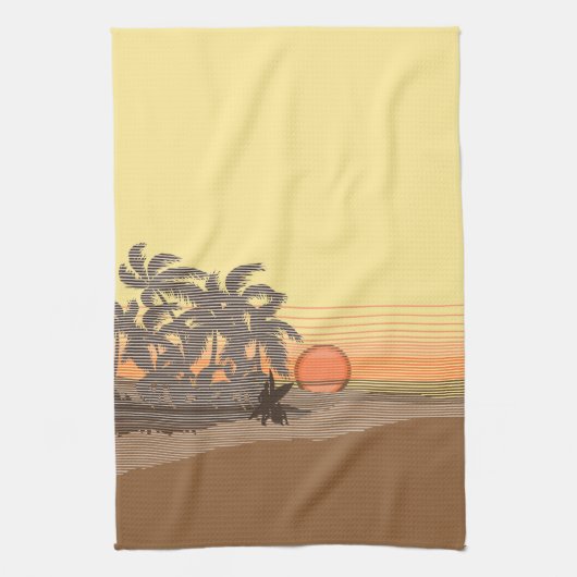 Grote Sunset Hawaiaanse Keukenhanddoek (Verticaal)