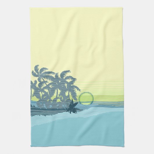 Grote Sunset Hawaiaanse Keukenhanddoek (Verticaal)