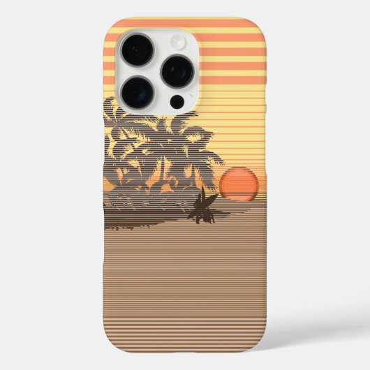 Grote Sunset Stripe Hawaïaans geel Case-Mate iPhone Case (Achterkant)