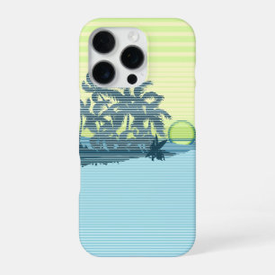 Grote Sunset Stripe Hawaiian Teal iPhone 16 Pro Hoesje