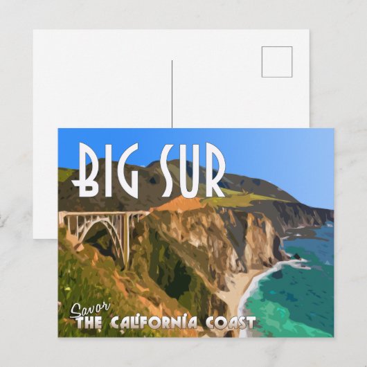 Grote Sur California Pacific Coast Highway Briefkaart (Voorkant / Achterkant)