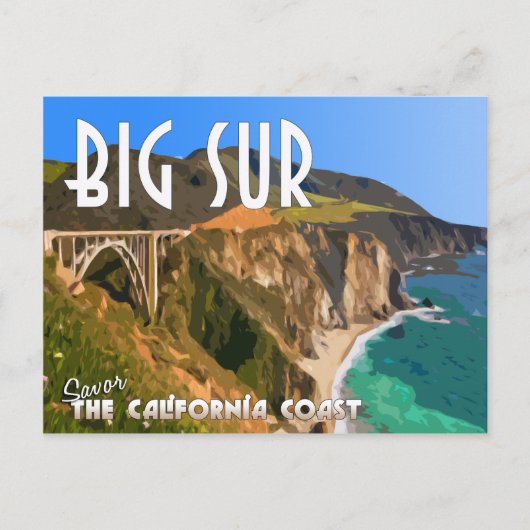 Grote Sur California Pacific Coast Highway Briefkaart (Voorkant)