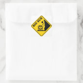 Grote Sur Gele Bus Vierkante Sticker (Tas)