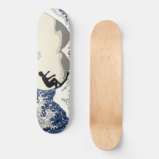 Grote Surfer van Kanagawa Persoonlijk Skateboard (Voorkant)