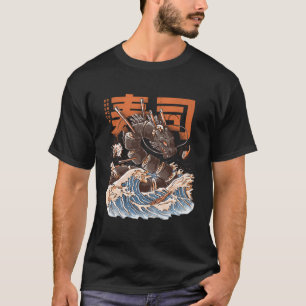 Grote Sushi Dragon Zwart T-shirt