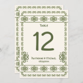 Grote Tafel Nummers met Groene Keltische Knopen Kaart (Voorkant / Achterkant)