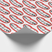 Grote tanden met rode lippenstift cadeaupapier (Hoek)