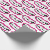 Grote tanden met roze lippenstift cadeaupapier (Hoek)