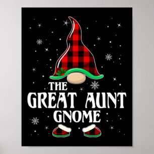 Grote Tante Gnome Buffalo Plaid Familie Groep Chri Poster