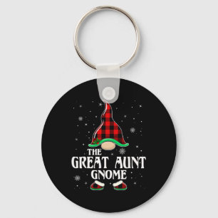 Grote Tante Gnome Buffalo Plaid Familie Groep Chri Sleutelhanger