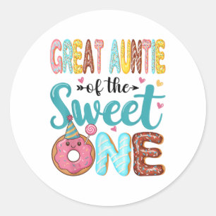 Grote tante van de lieve een 1e verjaardag meisje ronde sticker