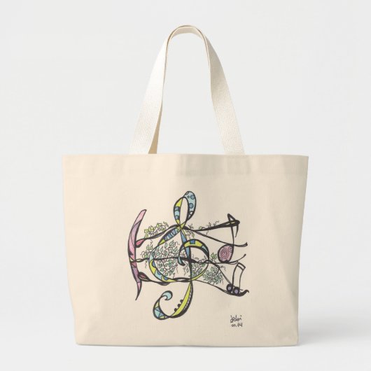 grote tas-ivoren troebelen tote bag (Voorkant)
