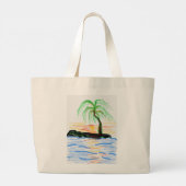 Grote tas voor het strand met strand levens tekst (Achterkant)