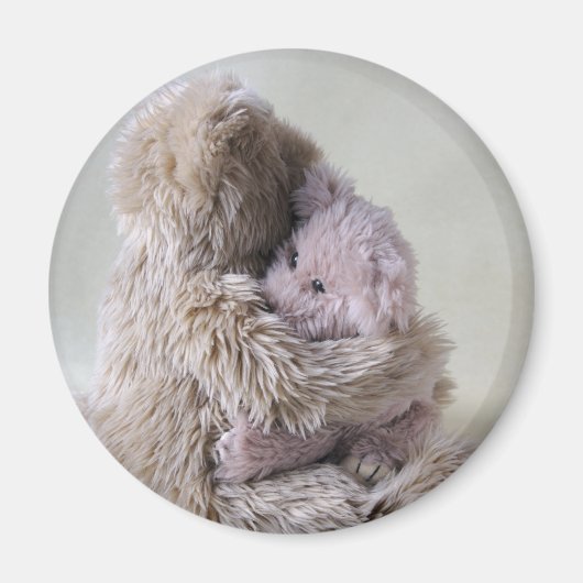 Grote teddybeer houdt weinig beren magneet (Voorkant)