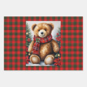 Grote teddyberen op 3 Kerstmis Inpakpapier Vel (Voorkant)
