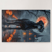 Grote Teef Haunted Mansion Halloween Kunst Legpuzzel (Horizontaal)
