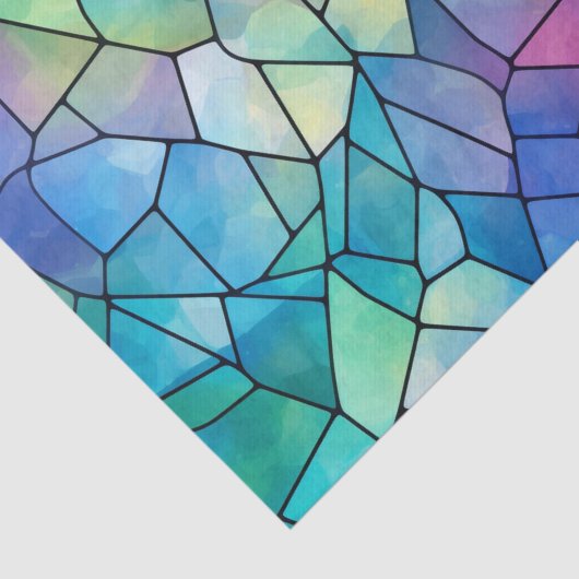 Grote Tegels Regenboogglas Decoupage Tissuepapier (Detail)