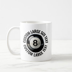 Grote Tekst 330ml Gepersonaliseerde 8 Ball Mok