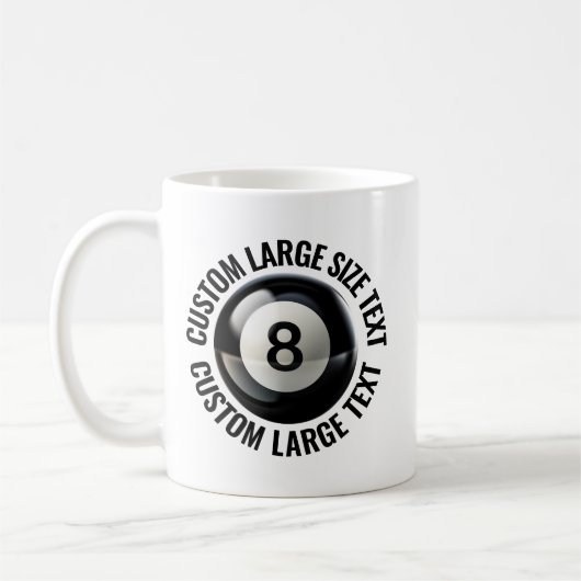 Grote Tekst 330ml Gepersonaliseerde 8 Ball Mok (Links)