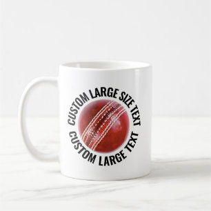 Grote Tekst 330ml Gepersonaliseerde Cricket Mok