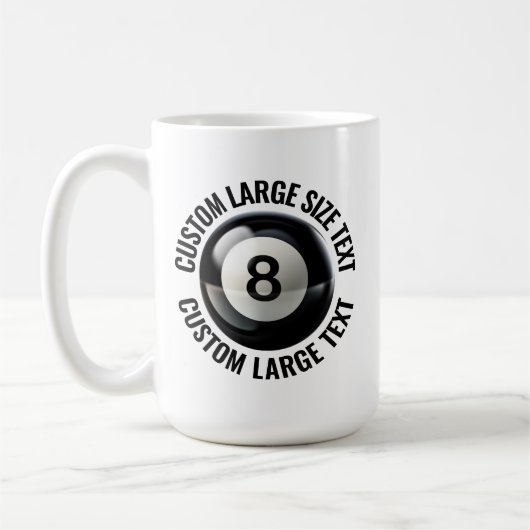 Grote Tekst 450ml Gepersonaliseerde 8 Ball Mok (Links)
