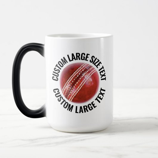 Grote tekst, cricketbal 425g aangepaste warmte ver magische mok (Links)