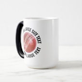 Grote tekst, cricketbal 425g aangepaste warmte ver magische mok (Voorkant links)