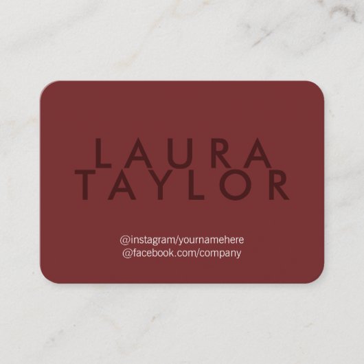 Grote tekst diep roodgrijs visitekaartje (Voorkant)