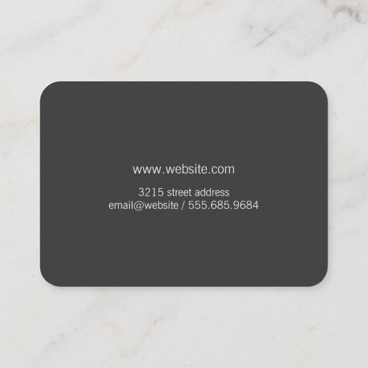 Grote tekst diep roodgrijs visitekaartje (Achterkant)